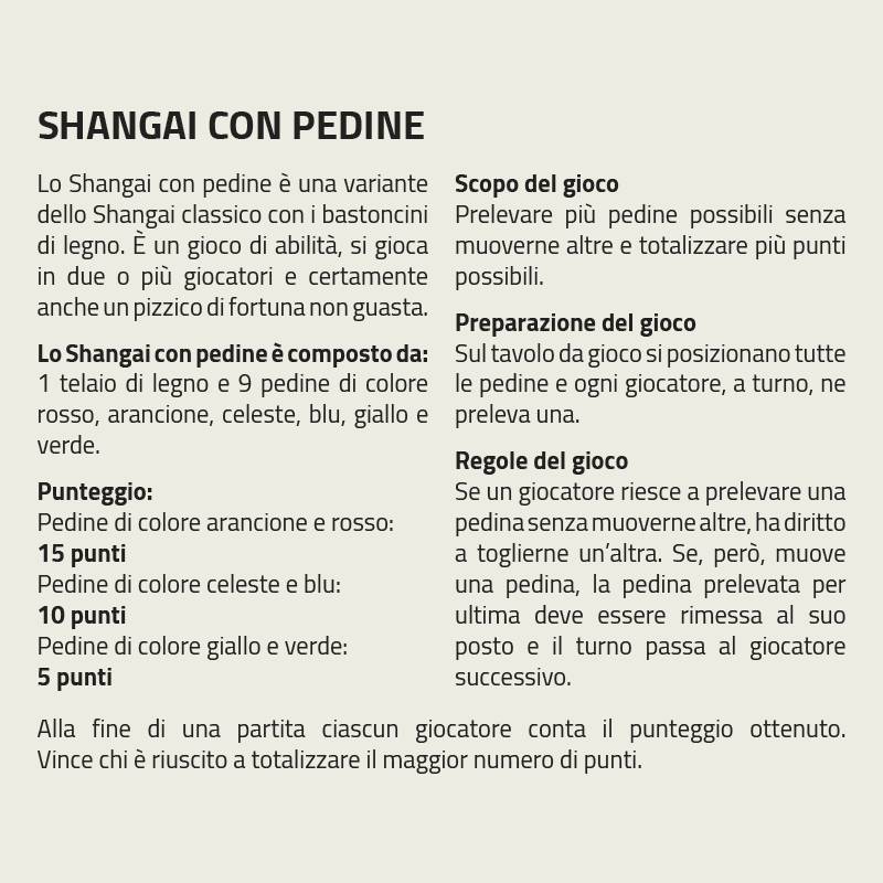 istruzioni SHANGAI PEDINE